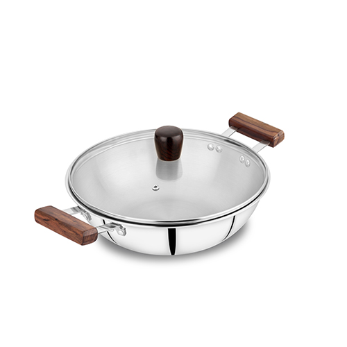 Maxfresh Triply Kadai with Glass Lid 24 cm